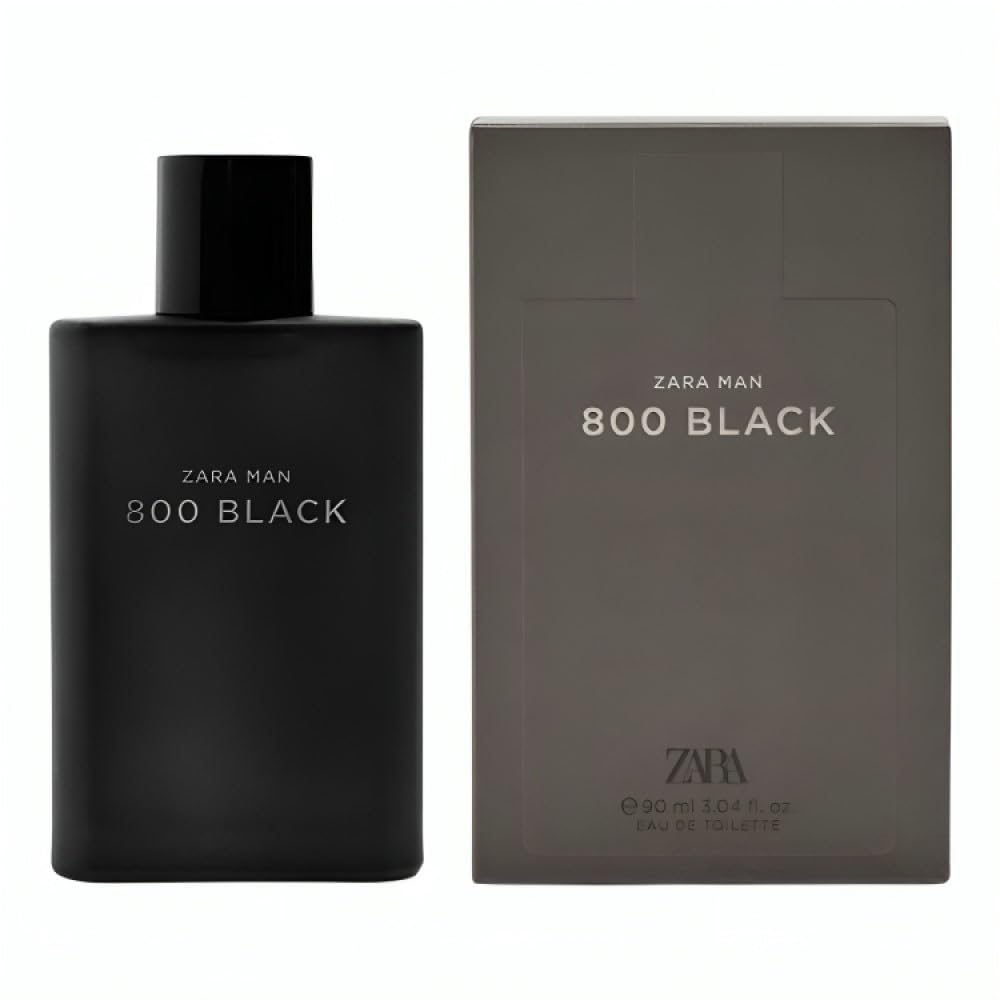 ZARA MAN 800 BLACK bottle front view; bold, versatile scent for evening wear.