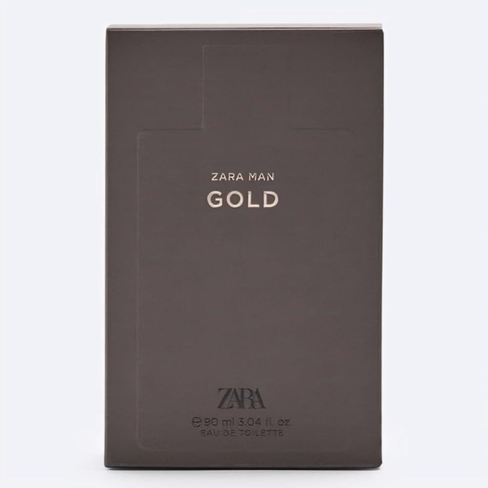 ZARA Man Gold packaging box conveys premium presentation for gifting.