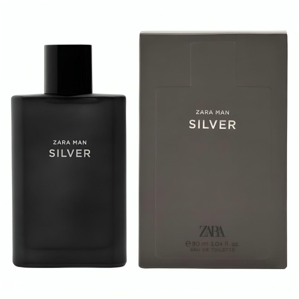 Zara Man Silver EDT bottle front view, ideal for day or night wear