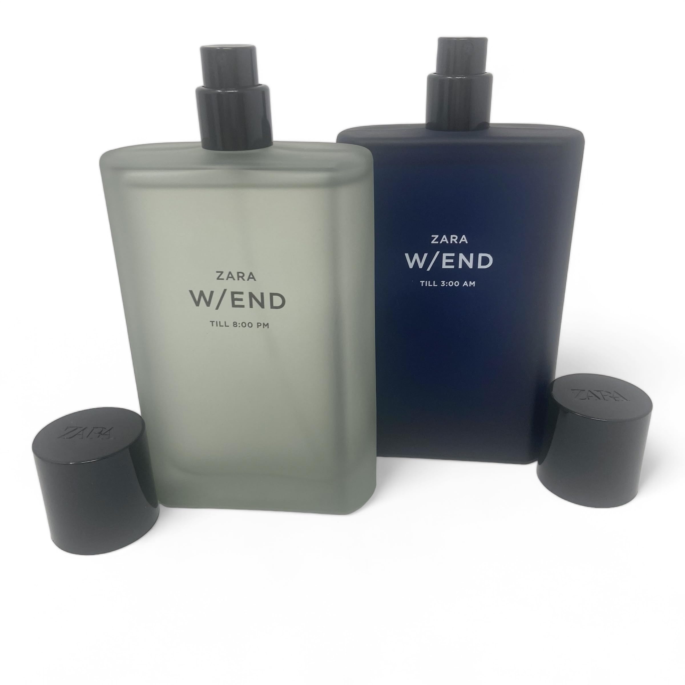 Zara W/END dual-time bottle, sleek design, ideal for day-to-night versatility.