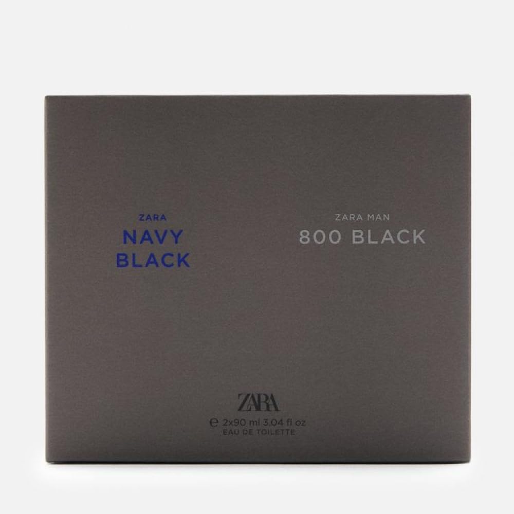 ZARA NAVY BLACK and 800 BLACK set packshot shows two versatile scents.