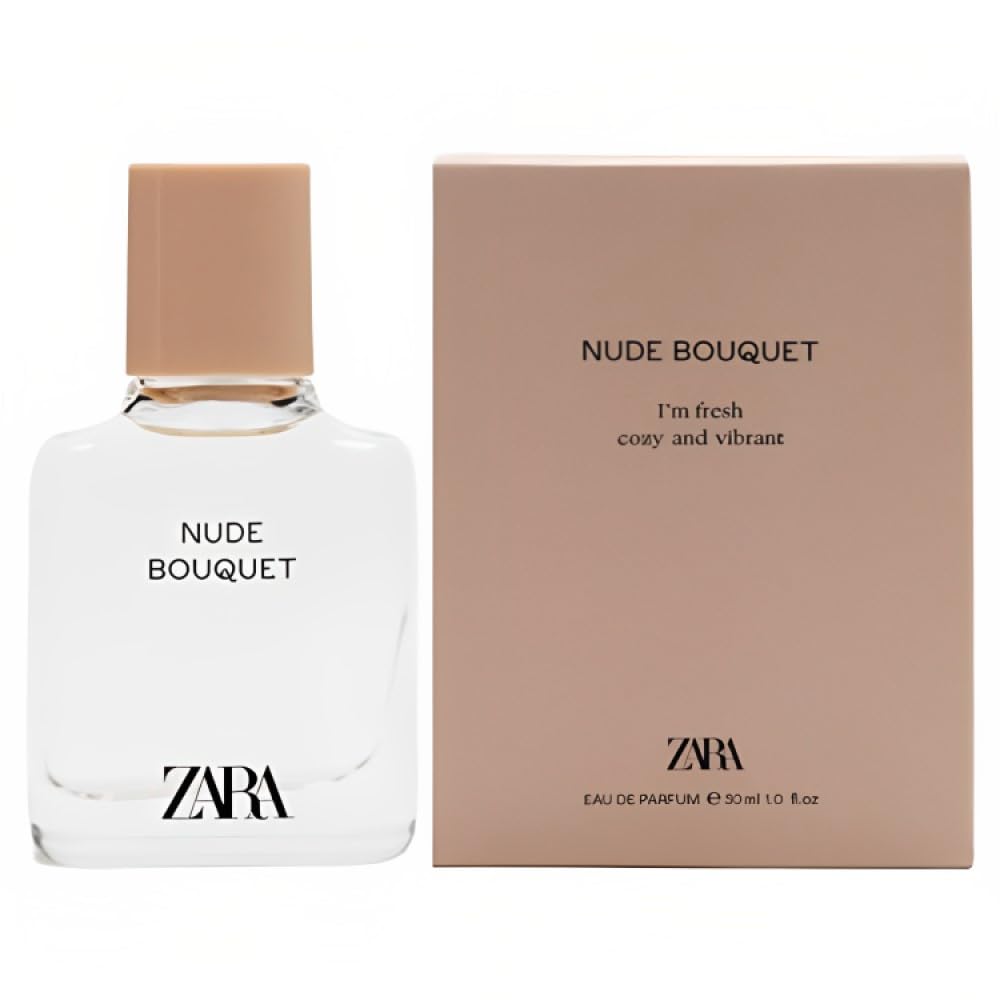 Zara Nude Bouquet perfume bottle front view, showcasing the elegant floral scent.