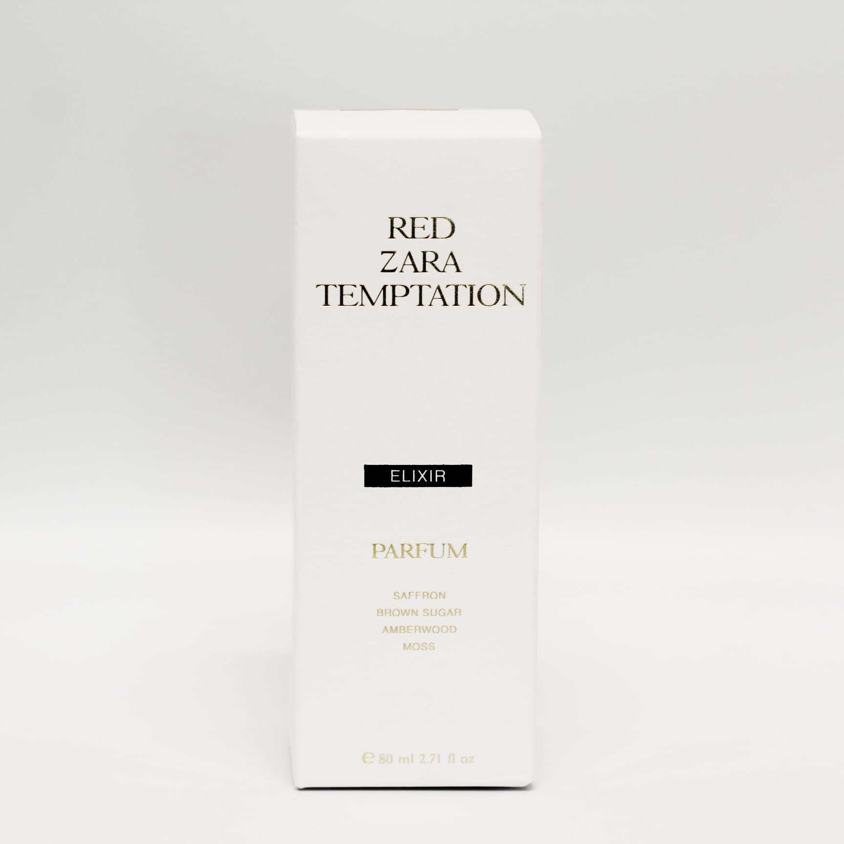 Zara Red Temptation packaging box – premium presentation for gifting or personal indulgence.