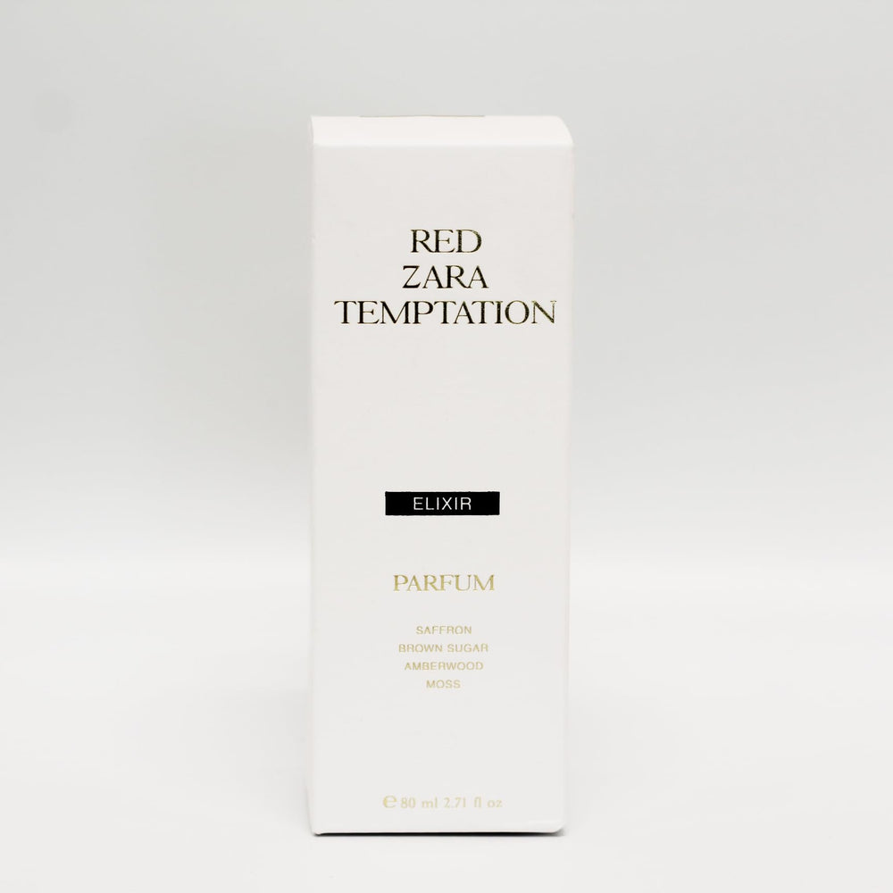 Zara Red Temptation packaging box – premium presentation for gifting or personal indulgence.