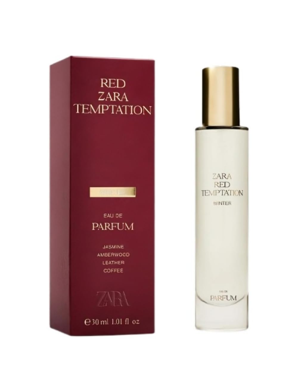 Zara Red Temptation Winter EDP bottle, a luxurious winter scent for daily elegance.