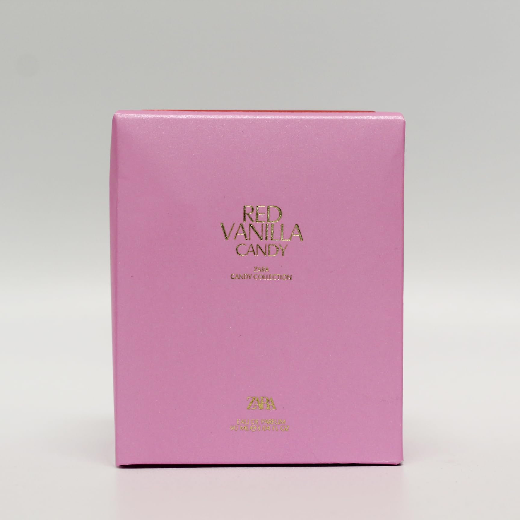ZARA Red Vanilla Candy packaging box display, perfect gift for fragrance lovers.