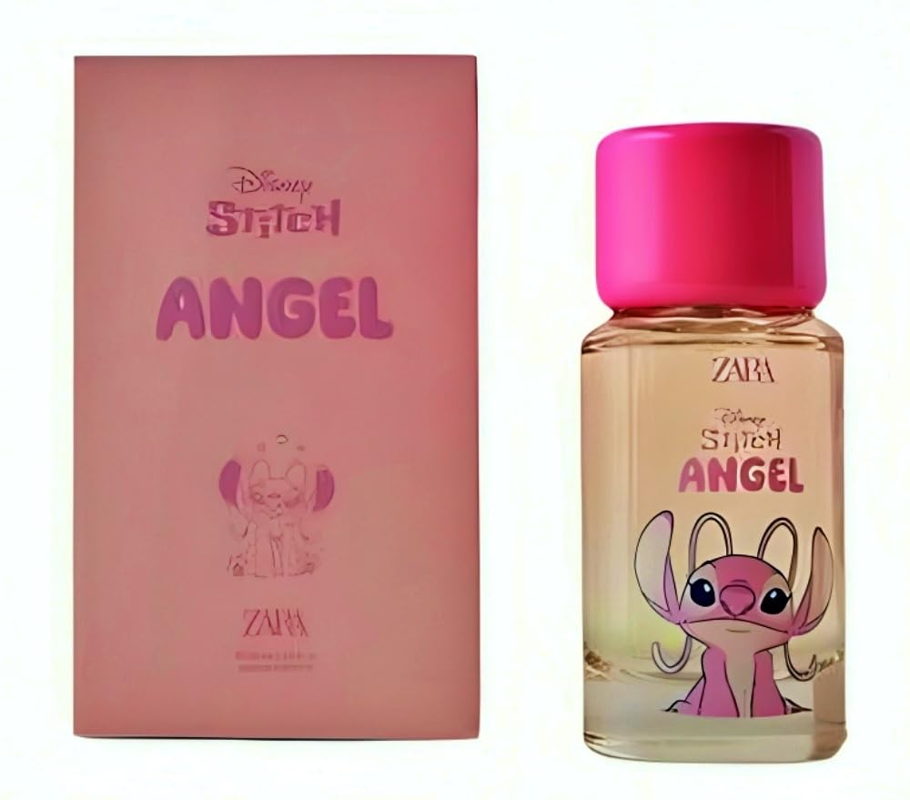 Zara Stitch Angel EDT bottle front showing playful fruity scent for daily wear.
