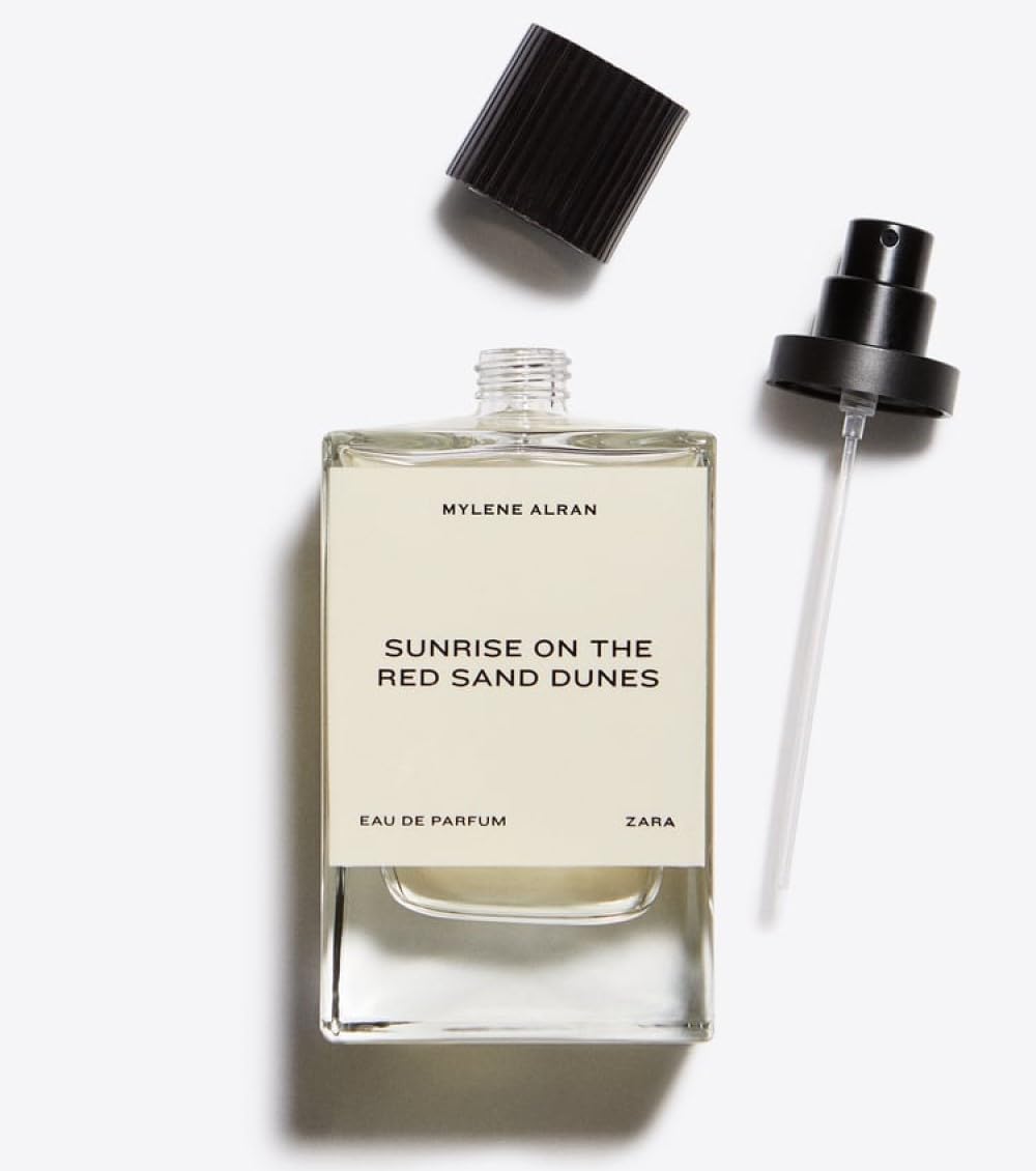 Zara Sunrise Red Sand Dunes packaging displays desert sunrise imagery for gift-ready appeal