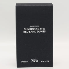 Zara Sunrise packaging showcases a sleek 100 ml bottle
