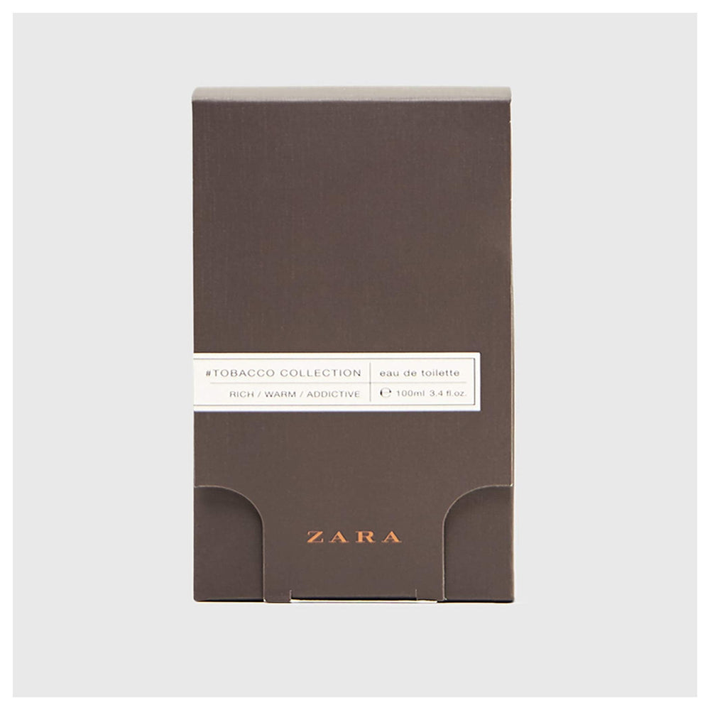 Zara Tobacco Collection amber liquid close-up conveys rich warmth