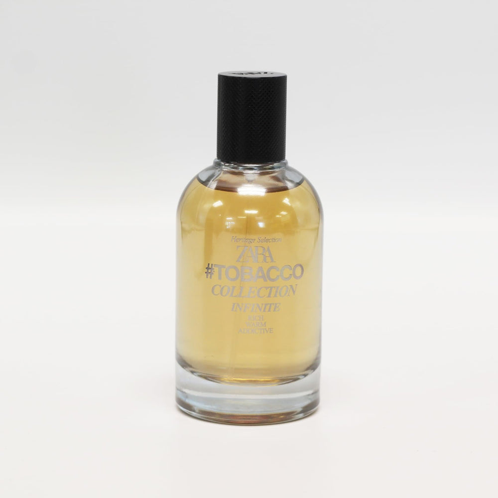 Close-up of ZARA Tobacco Infinite Rich Warm EDT notes with rum and vanilla hints for evening allure