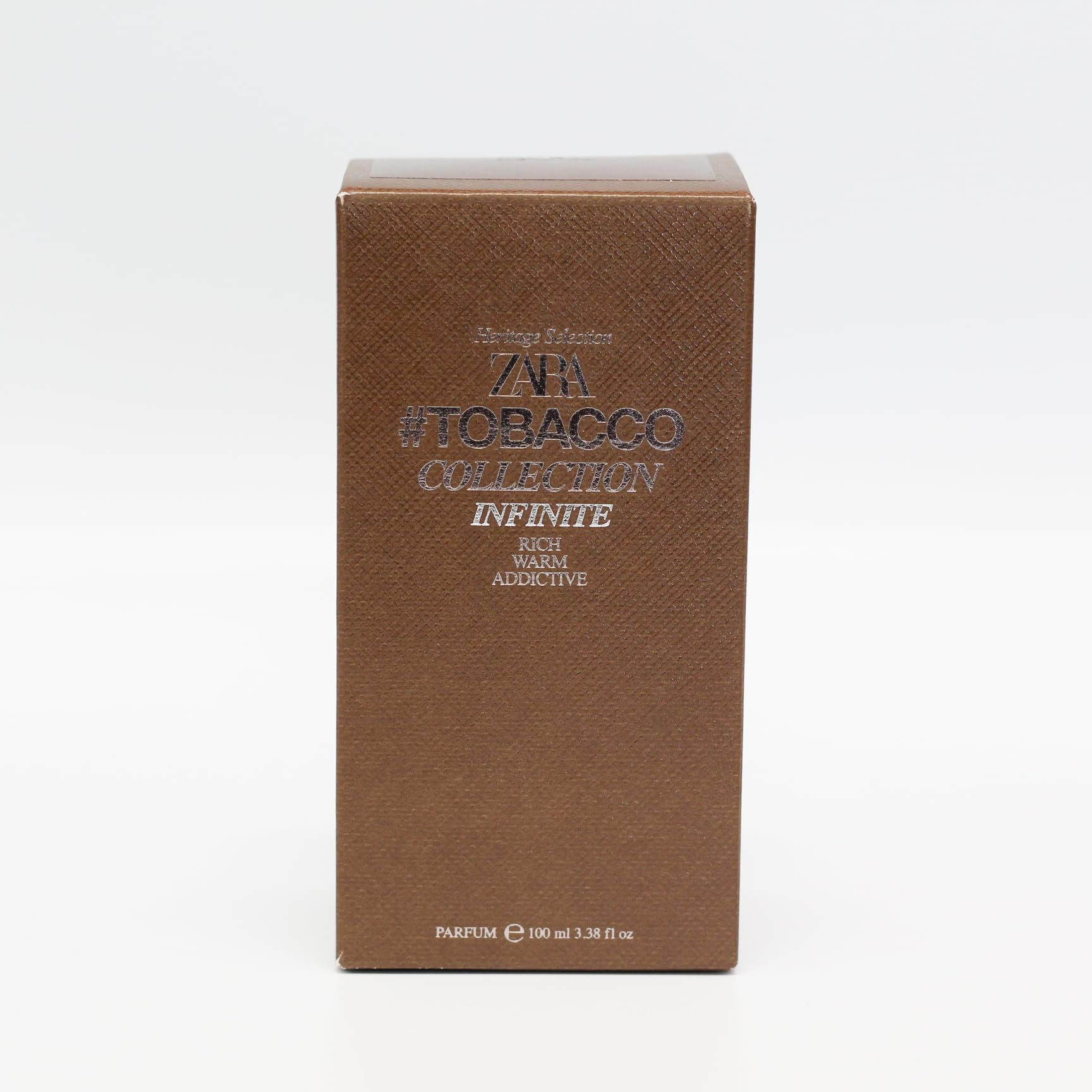 ZARA Tobacco Infinite Rich Warm EDT displayed on a shelf for refined daily wear