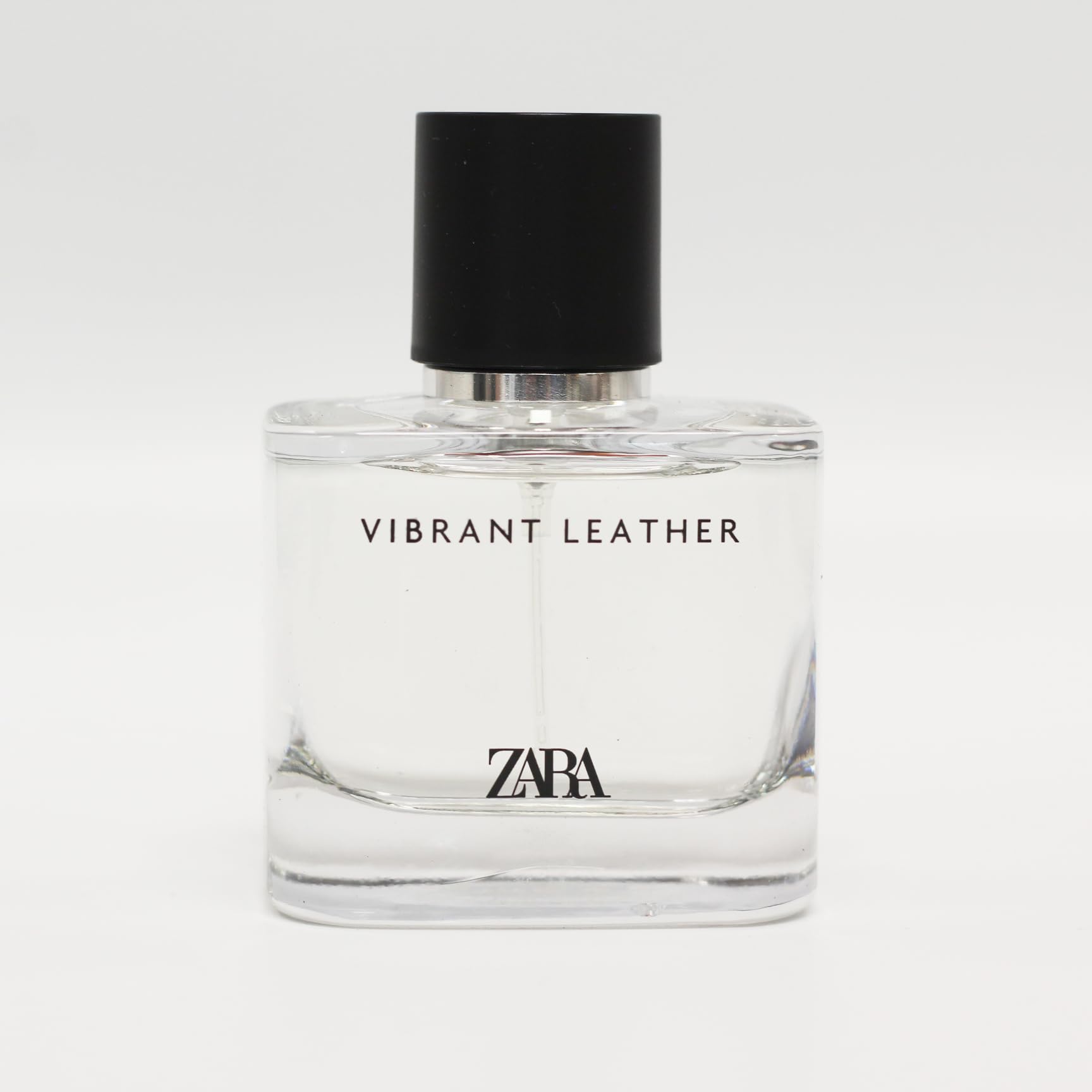 Zara Vibrant Leather EDP bottle close-up highlights premium label and lasting scent