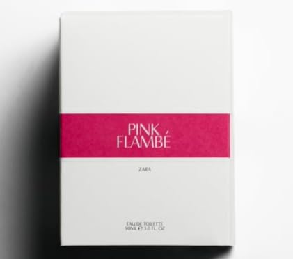 Zara Pink Flambe Eau de Toilette bottle, vibrant summer fragrance for daytime wear