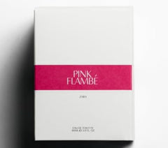 Zara Pink Flambe Eau de Toilette bottle, vibrant summer fragrance for daytime wear