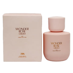 Zara Wonder Rose Crush bottle on vanity for daily confidence and glam.