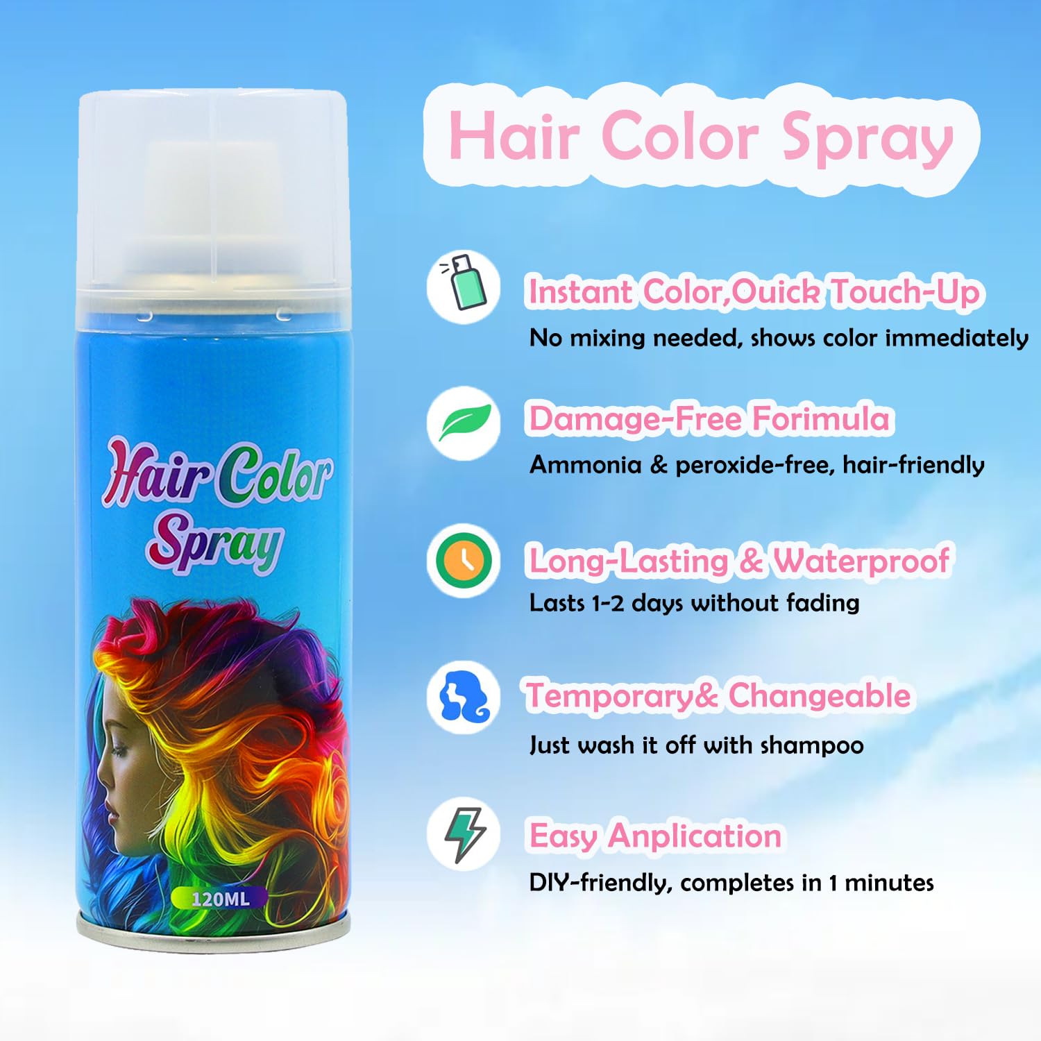 ZARICS fast drying hair spray ideal for quick styling moments