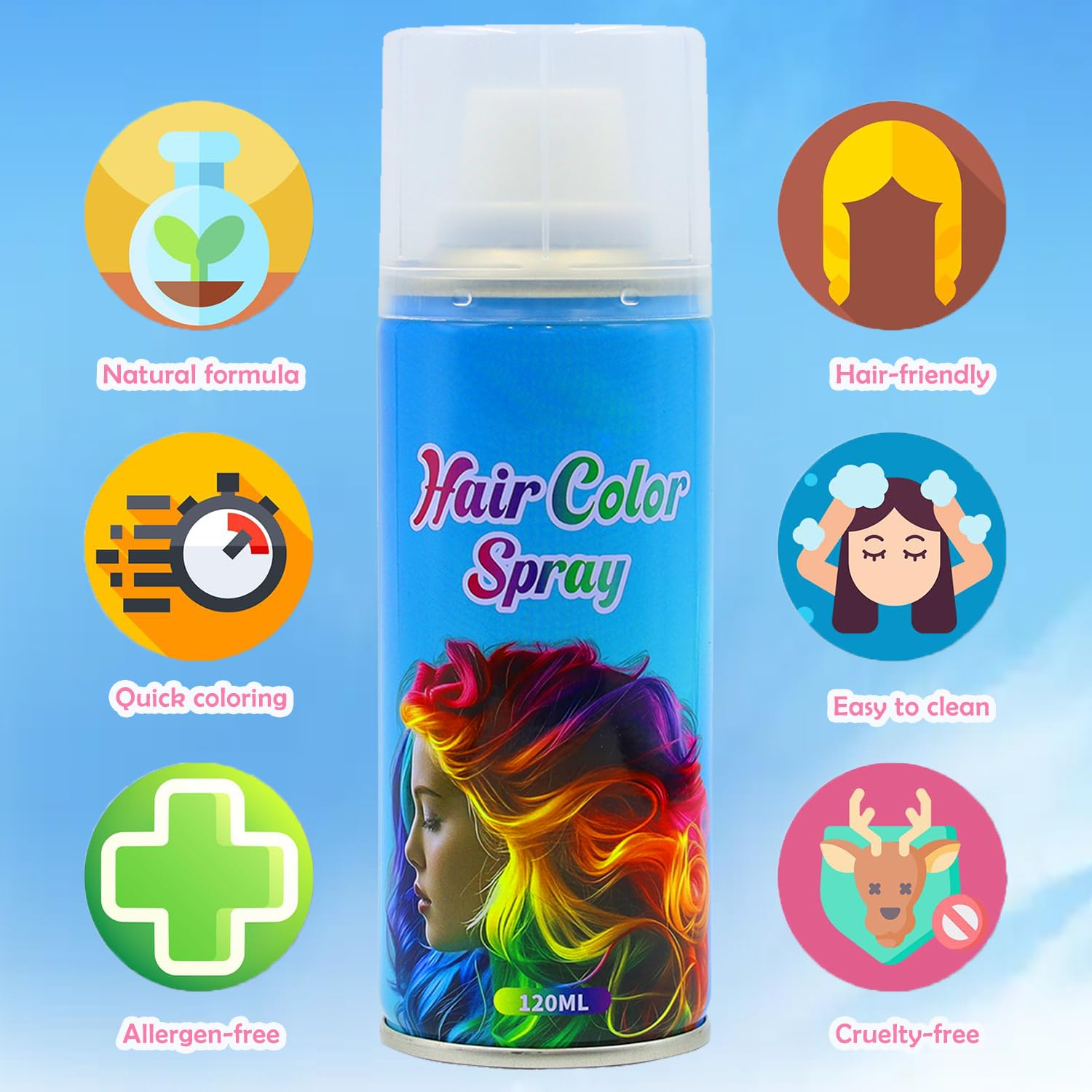 ZARICS party favor hair spray adds quick color for events