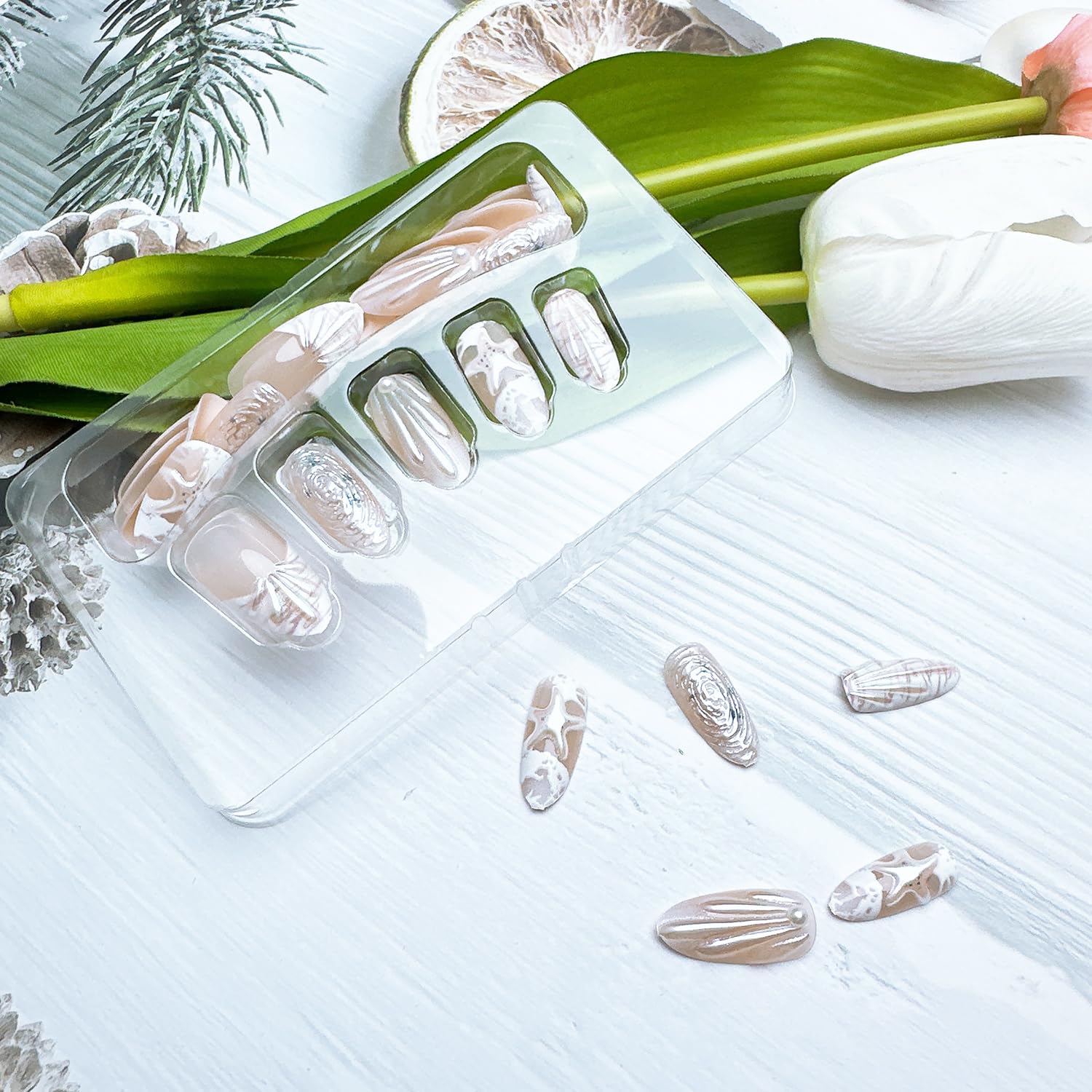 ZASKHLD 3D pearl seashell designs add subtle texture