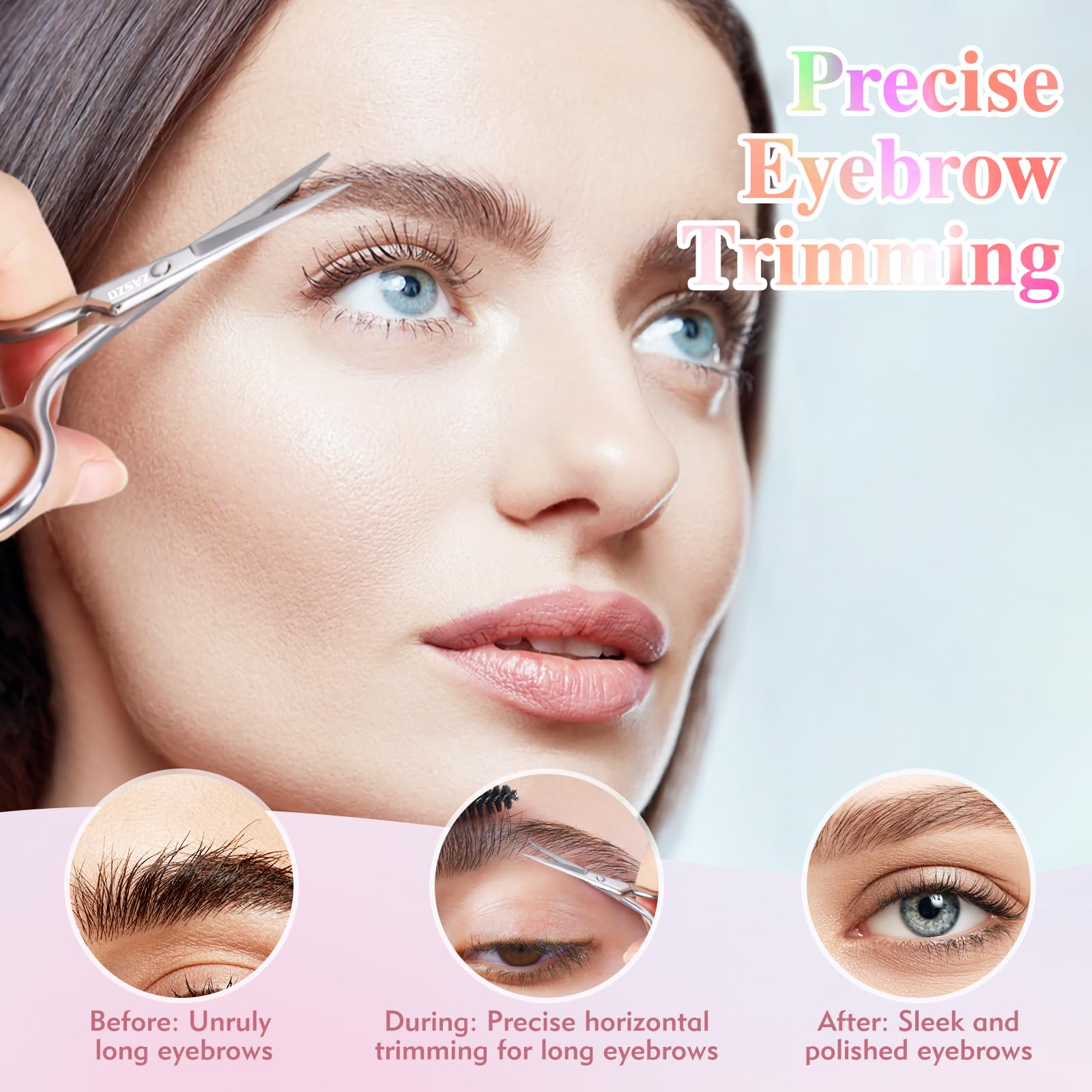 ZASZO 3.8-inch stainless steel blades for eyebrow and beard shaping
