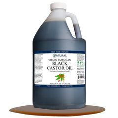 Zatural Black Castor Oil 1-gallon bottle for versatile hair, skin, and nail care.
