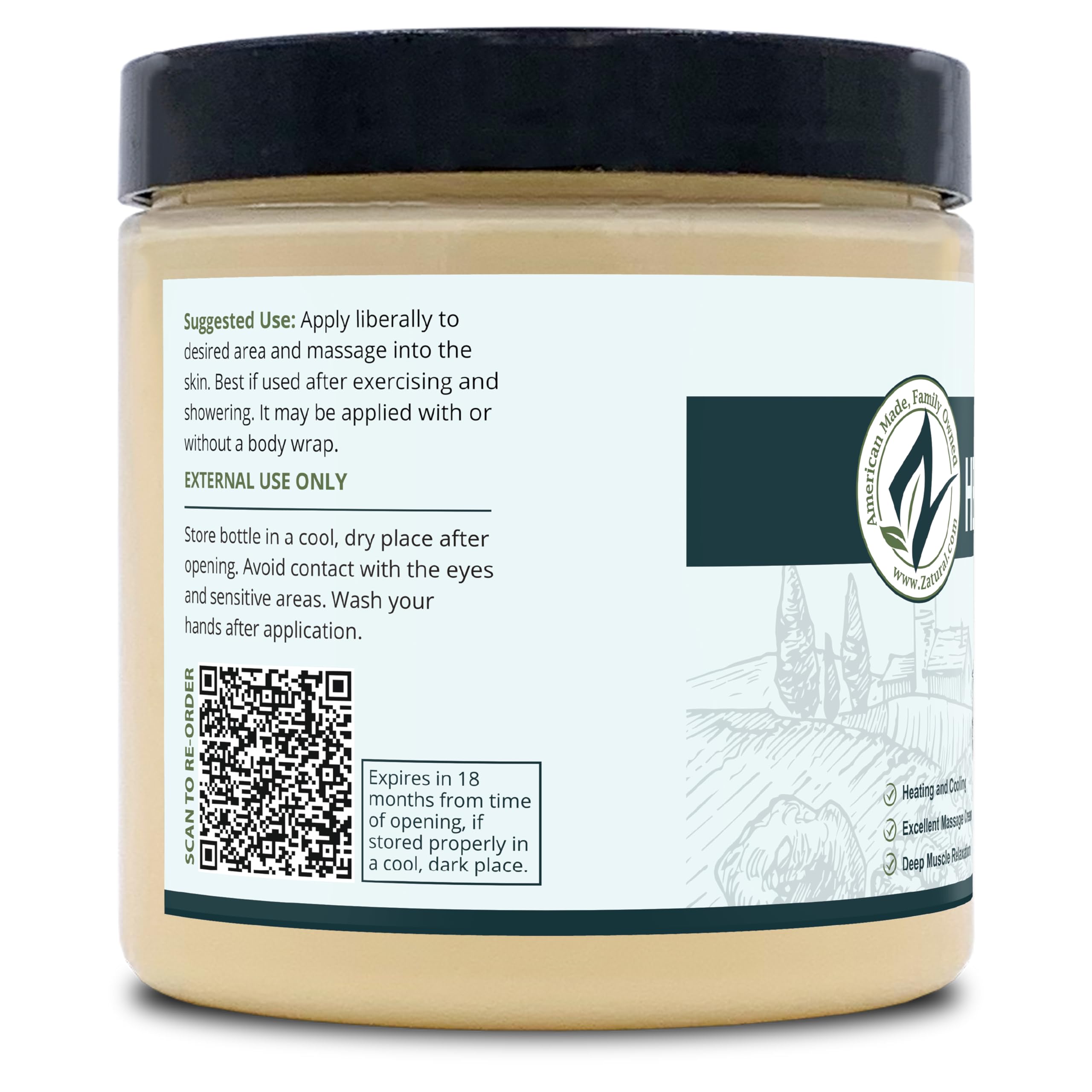 Cruelty free production and natural hemp oil infusion in Zatural Hot Cream