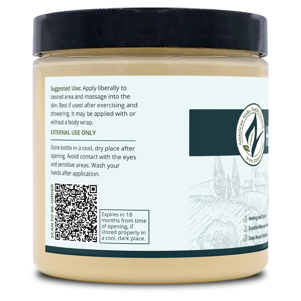 Cruelty free production and natural hemp oil infusion in Zatural Hot Cream
