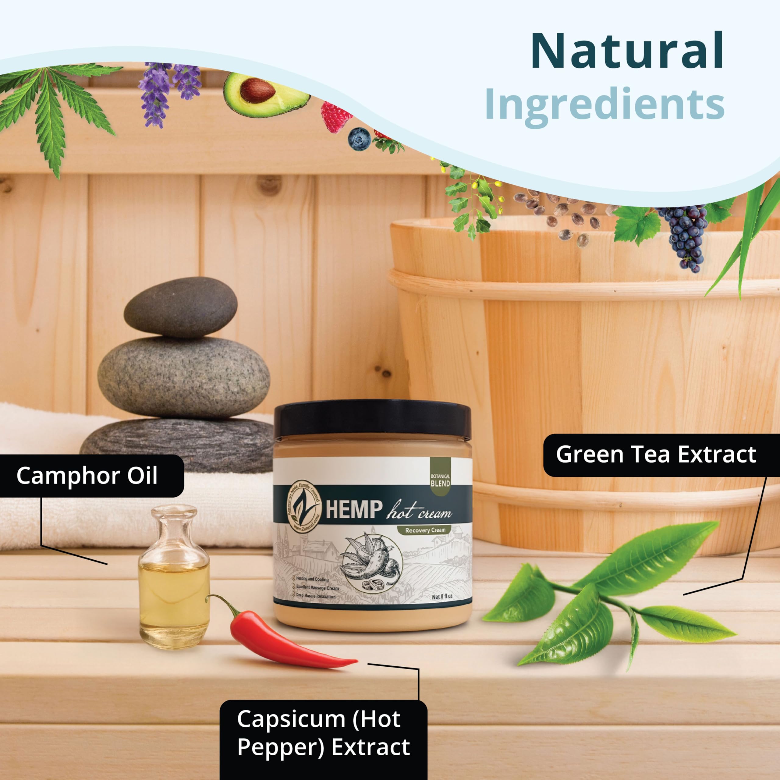 Warm and cool sensations from Zatural Hot Cream during massage or home spa routines
