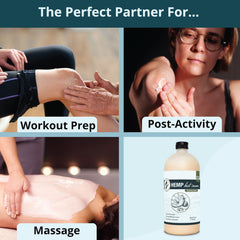 Zatural Hemp Hot Cream applied on shoulder during massage