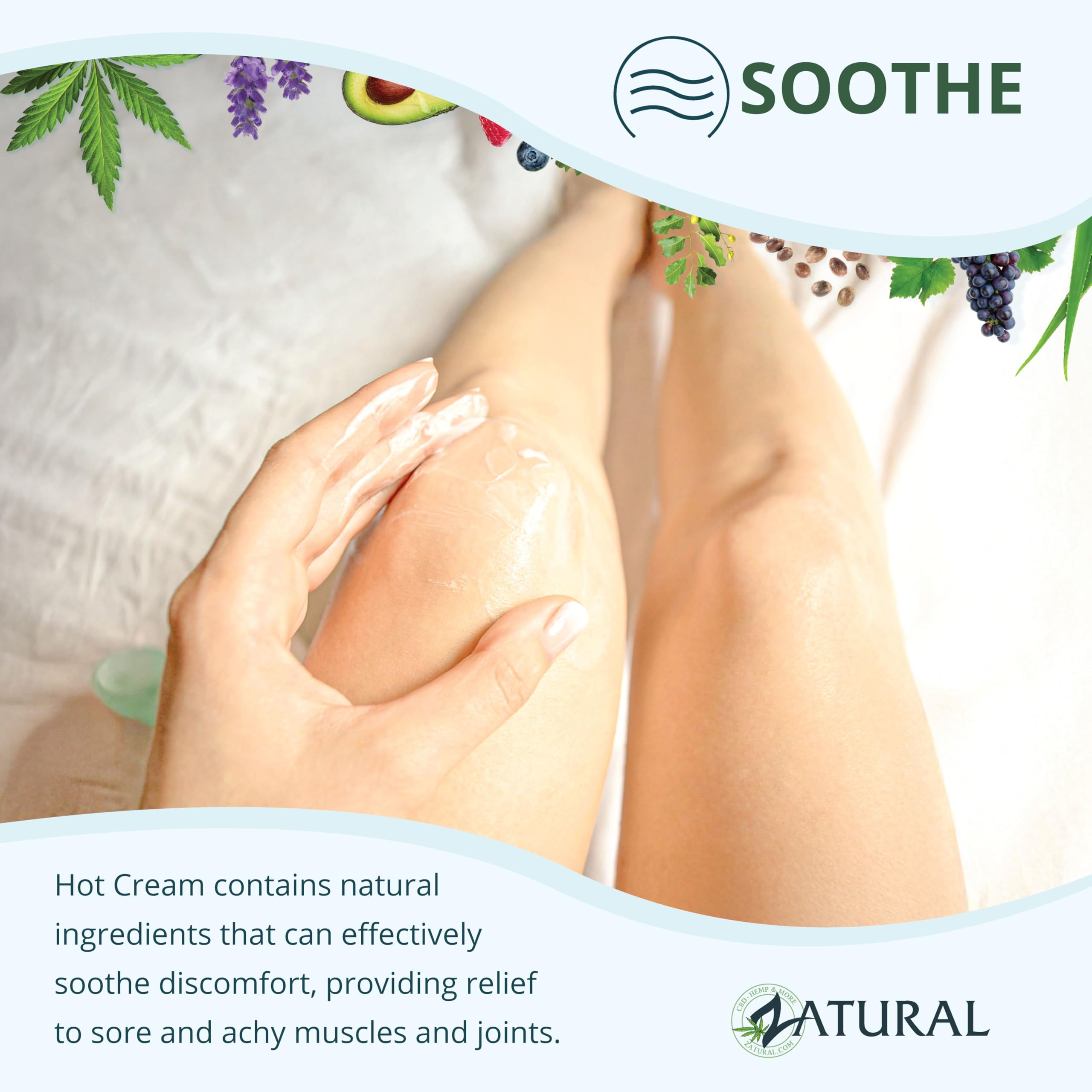 Zatural hot cream body wrap scene highlights potential contouring support.