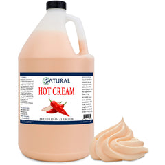 Zatural Hot Cream jar closeup showing warming formula for soothing muscles.