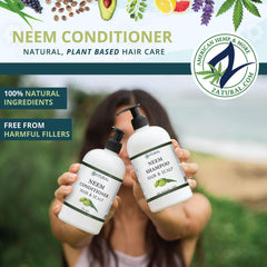Close-up texture of Zatural Neem conditioner on hair shaft.