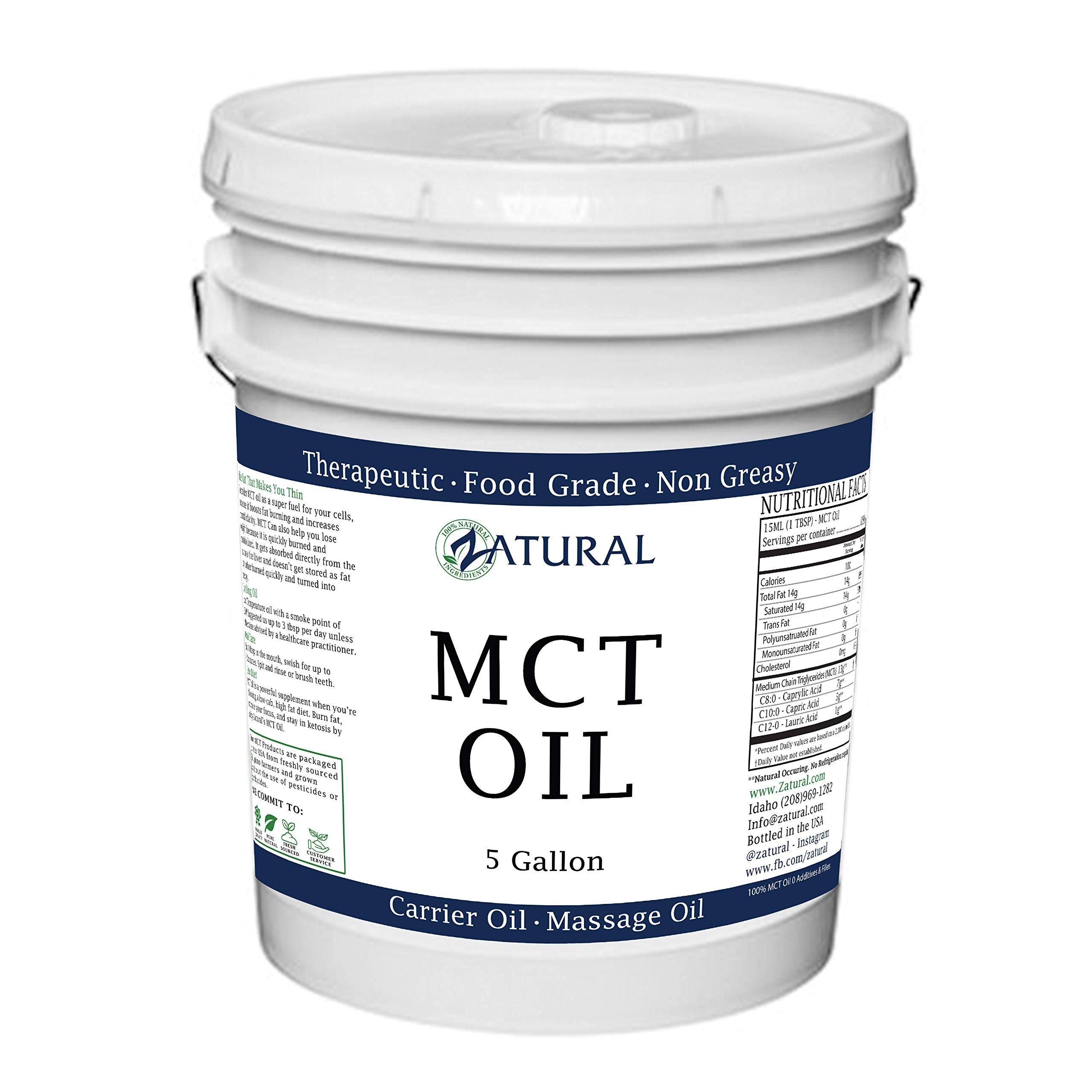 Zatural Pure MCT Oil in an amber bottle pour for easy dosing and quick absorption