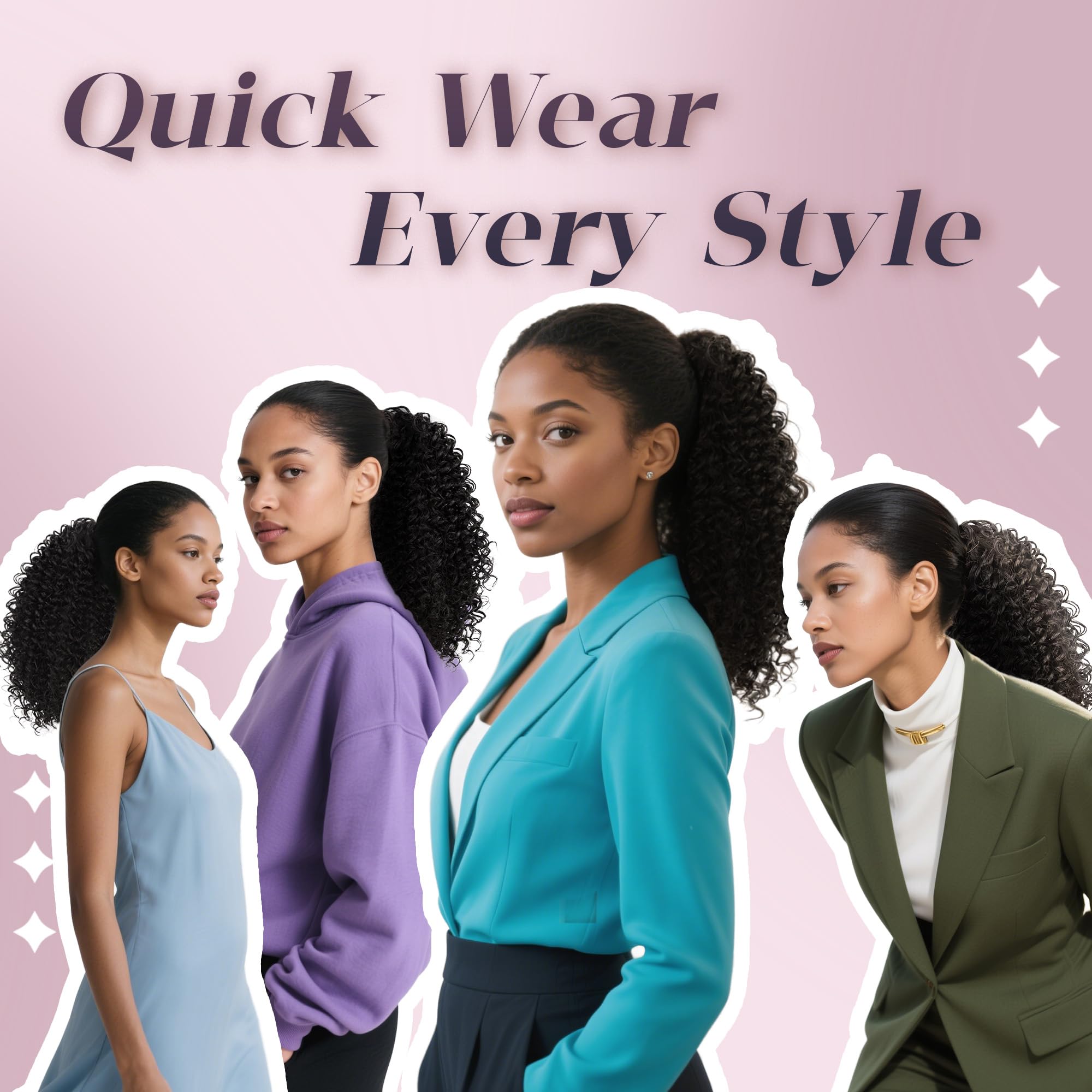 ZAVIDE daily-use curly ponytail suits casual and professional outfits