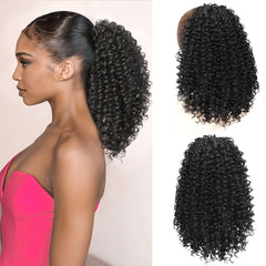 ZAVIDE drawstring ponytail with curly hair for natural daily wear