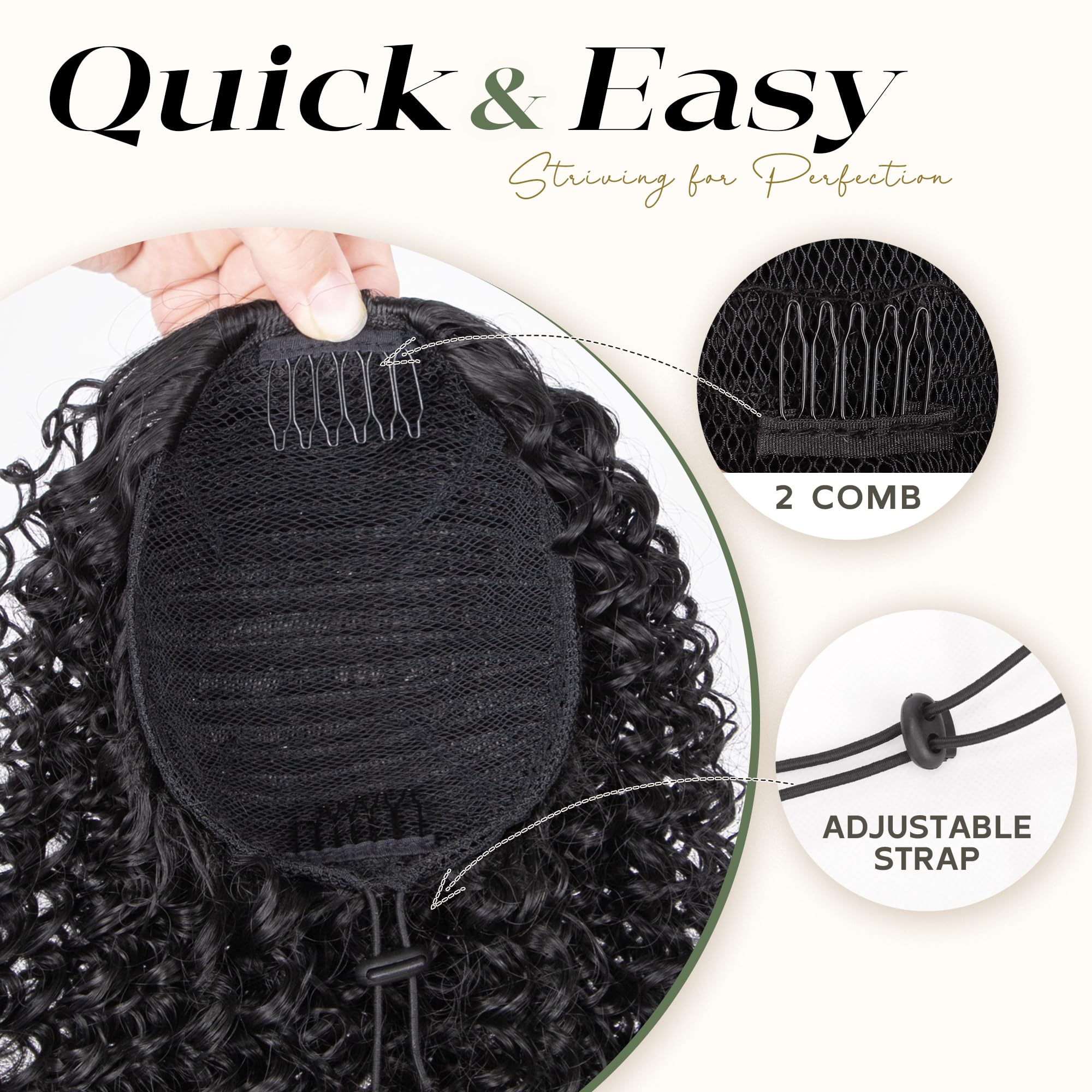 ZAVIDE lightweight ponytail provides all-day comfort