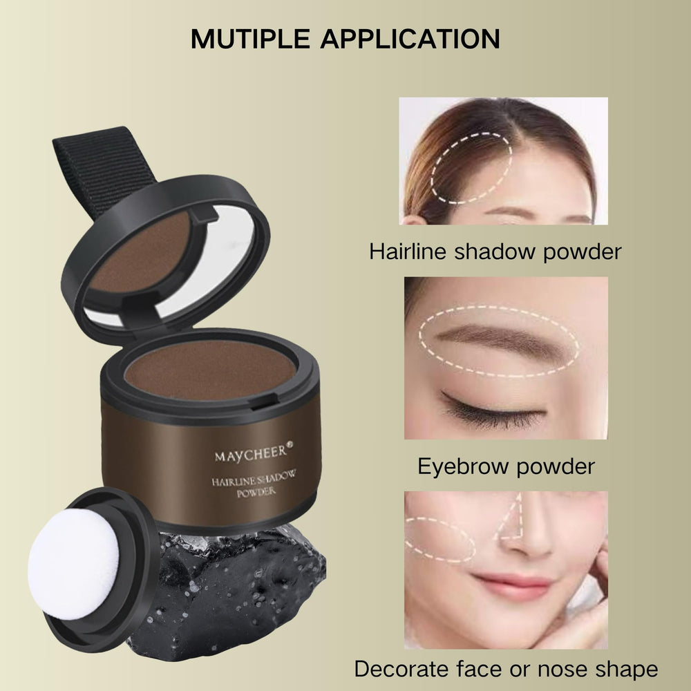 ZBMCYHCXH Maycheer hairline powder in dark brown shade aligns with warm brunette tones.