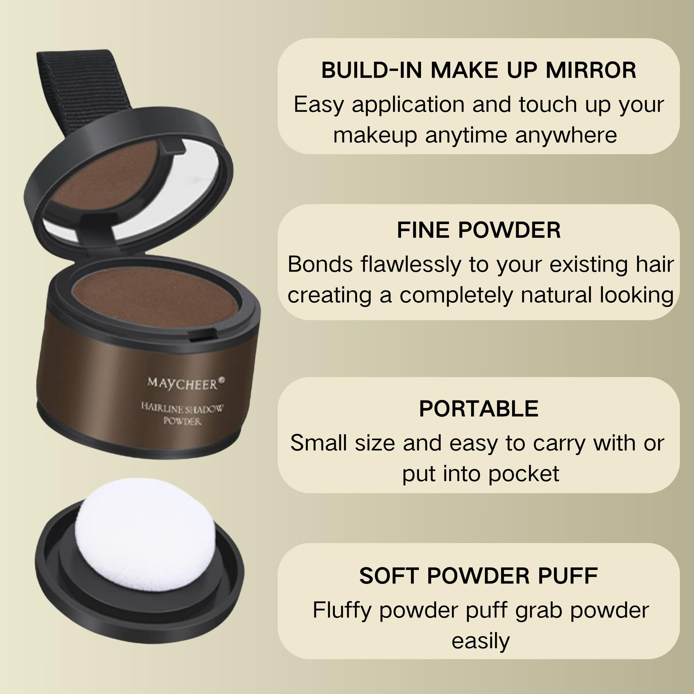 ZBMCYHCXH Maycheer hairline powder puff enables quick on-the-go touch-ups.