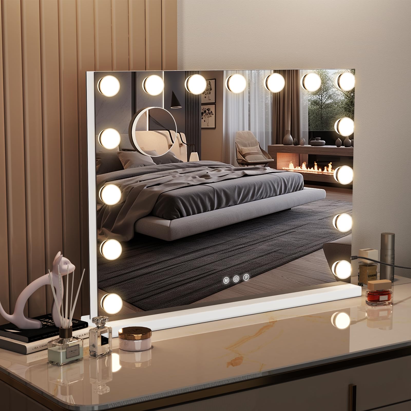 ZBOCAI vanity mirror uses smart touch controls for easy lighting adjustments.