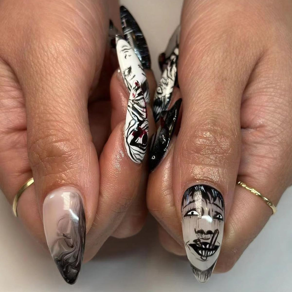 ZDIWOO punk cartoon anime design nails for edgy nights out.
