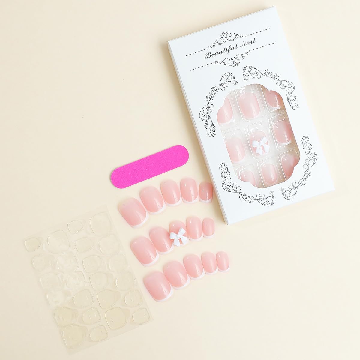 ZDIWOO 24-piece press-on nails kit showing complete set