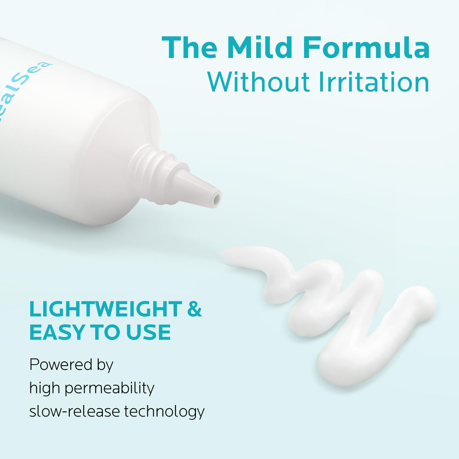 ZealSea azelaic acid cream swirl on hand demonstrates quick absorption.