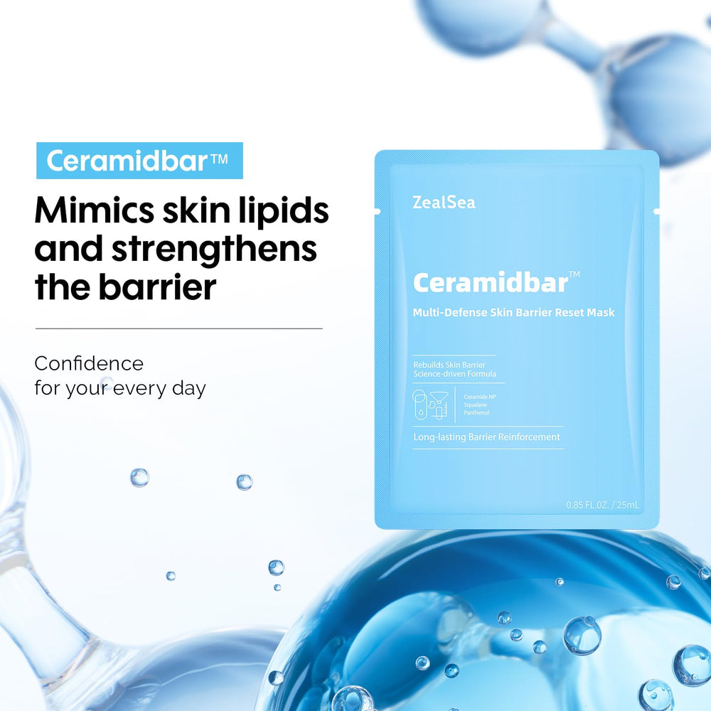 ZealSea Ceramidbar lamellar barrier support strengthens skin resilience.
