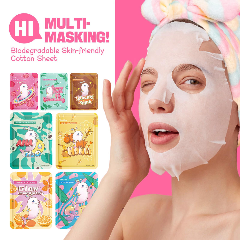 ZealSea Green Tea mask calms redness and refreshes tired skin.
