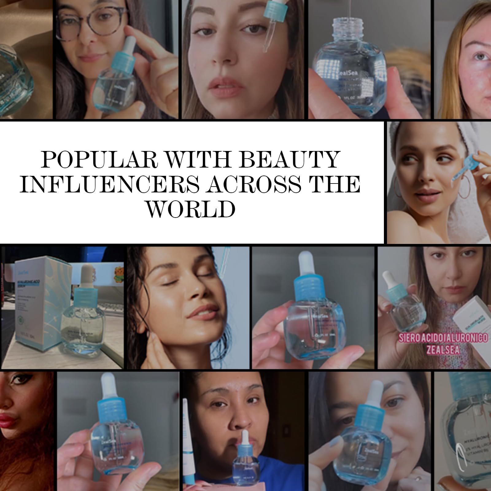 ZealSea Hyaluronic Serum on skin to illustrate hydration and glow