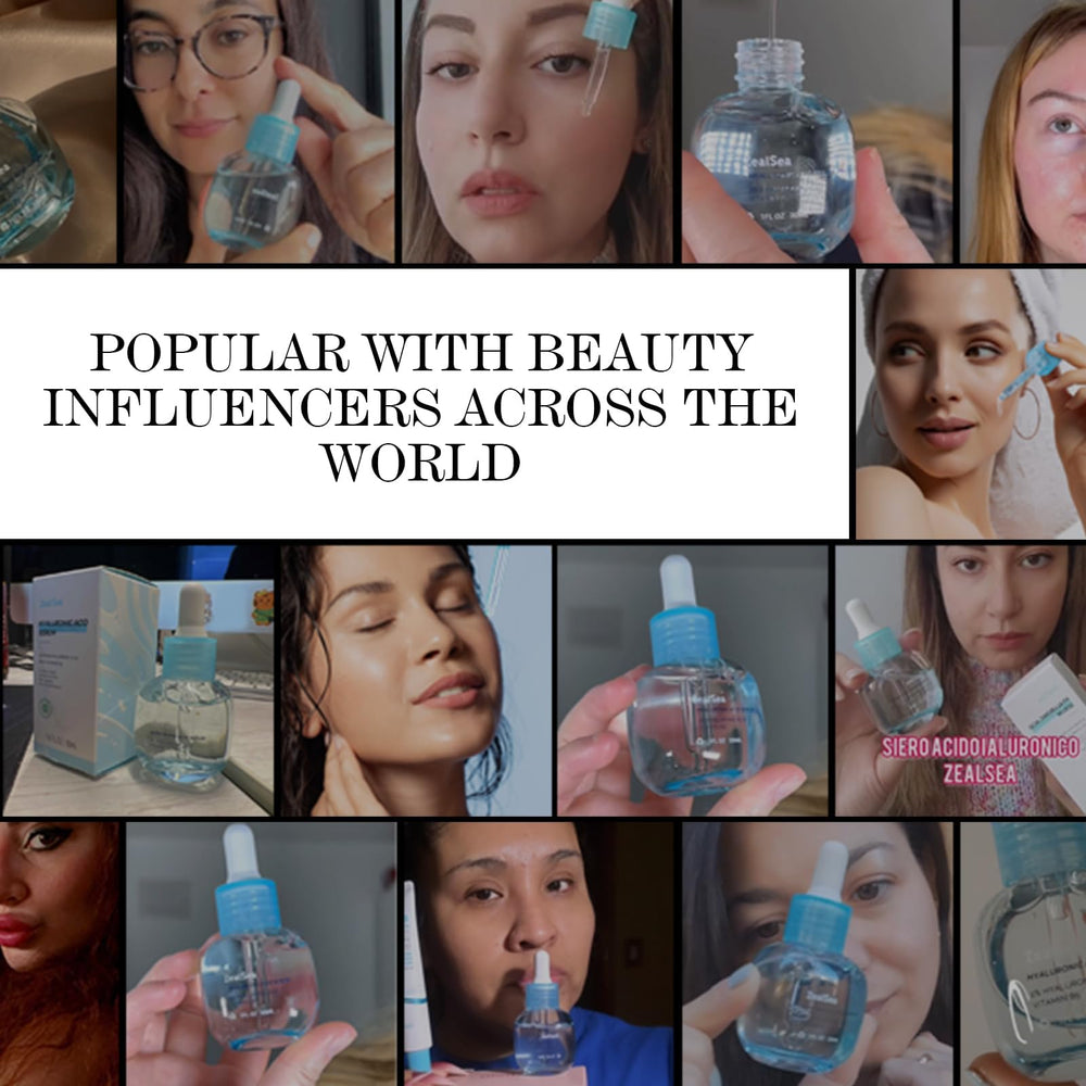 ZealSea Hyaluronic Serum on skin to illustrate hydration and glow
