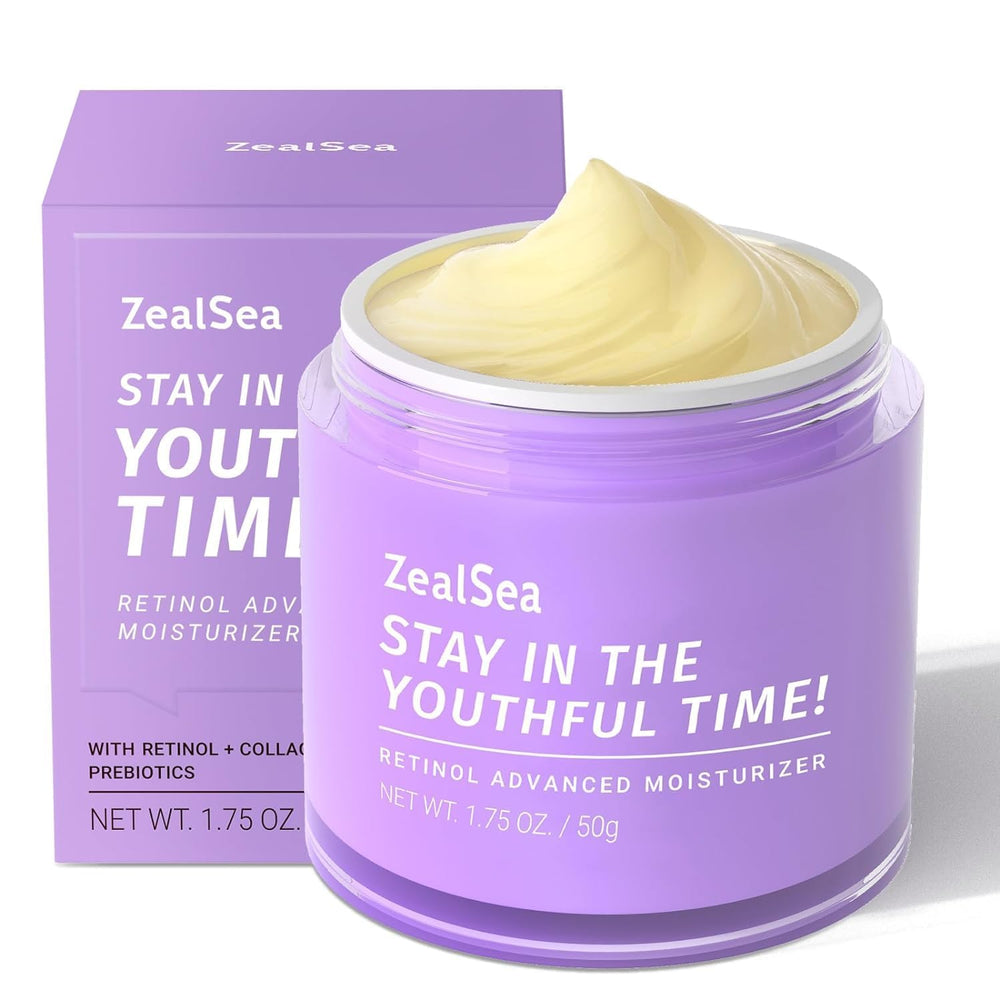 ZealSea Retinol Cream bottle close-up for nighttime anti-aging care.