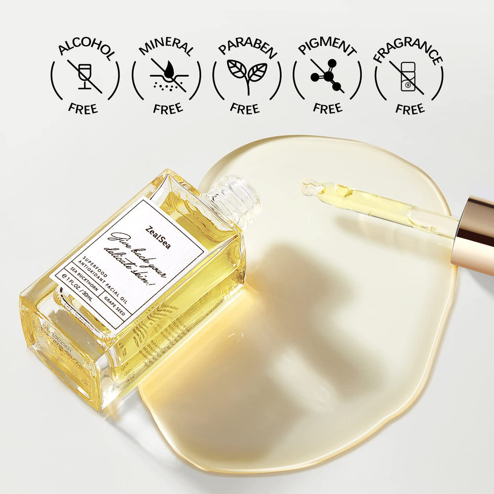 Oil drop on hand demonstrates fast-absorbing hydration without heaviness