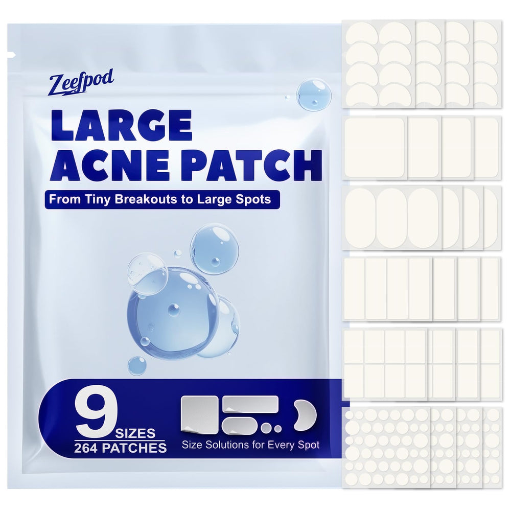 Zeefpod XL patch applied to the face for targeted, discreet acne care.