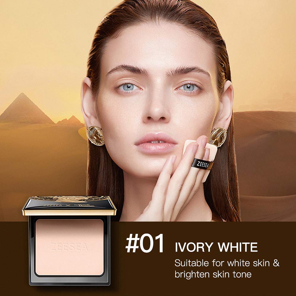 Zeesea Ivory White pressed powder close-up for even skin tone.